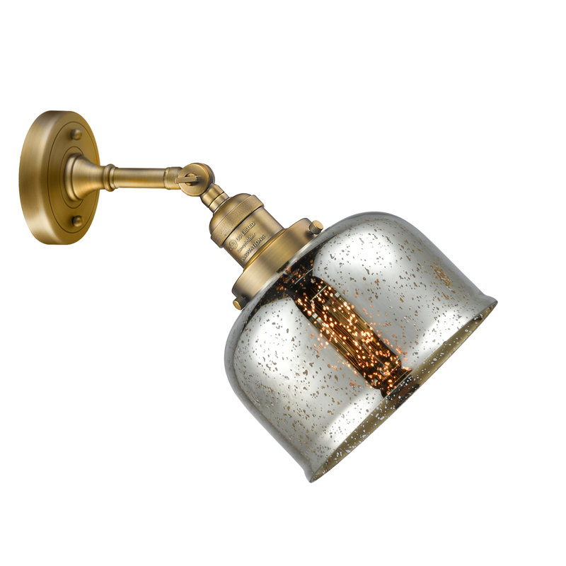Bell - 1 Light 8" Sconce, Silver Mercury, Brushed Brass, No Bulb Included
