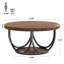 Table basse ronde, table d'appoint circulaire en bois (brun et noir)