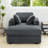 43" Upholstered Corduroy Chaise Lounge & Sofa Bed With Cup Holders-24905571