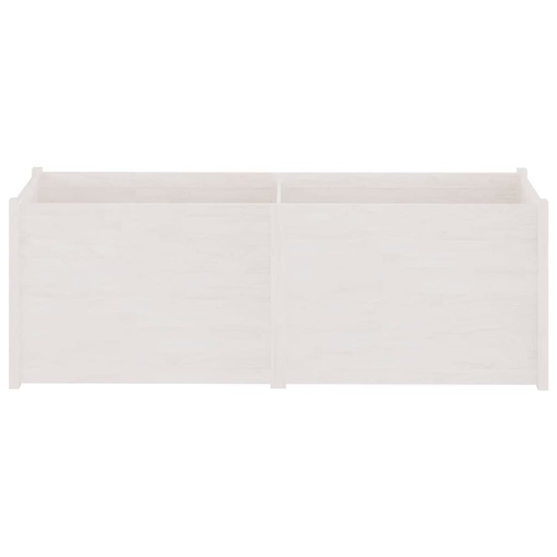 Wood Pot Planter, 27.6" H x 78.7" W x 19.7" D, White