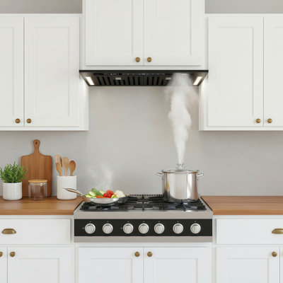 36 In. 900 CFM Convertible Insert Range Hood With Voice/Gesture/Touch Control, 4-Speed & Dishwasher Safe Stainless Steel Baffle Filter, Included Charcoal Filter for Ductless Use