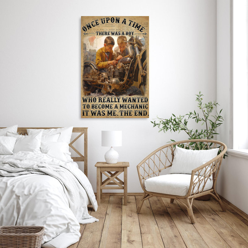 Impression sur toile, Who Who Really Wanted To devenir a mécanicien, H 36 po x l 24 po x P 1,25 po