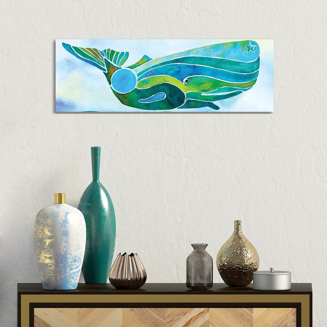 Leinwandbild Whale On Background von Jo Lynch