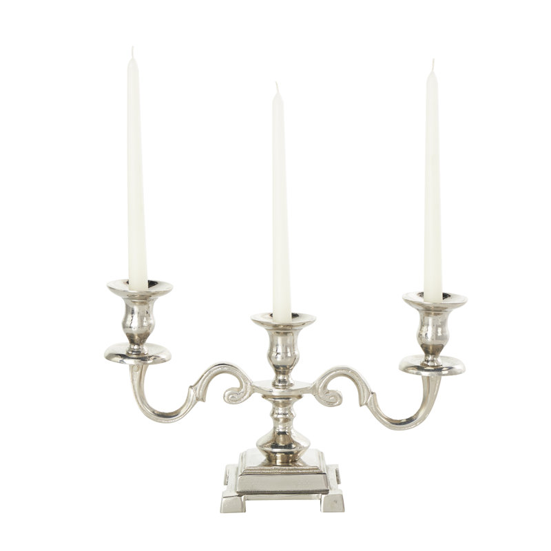 Bougeoir décoratif en aluminium et aluminium, Argent