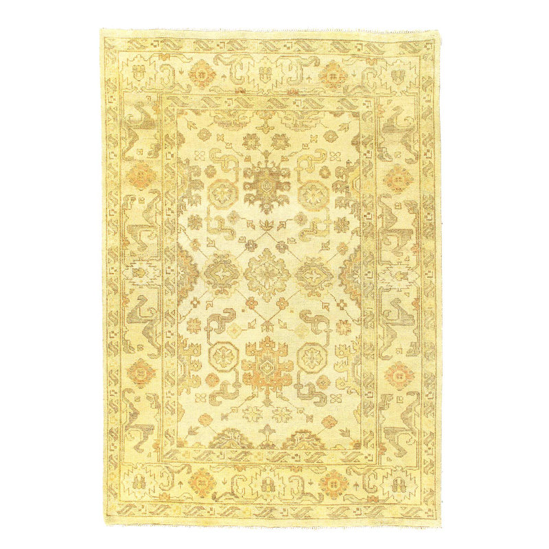 Wool Oriental Area Rug in Beige