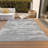Machine Washable Indoor/Outdoor Christain ACN1397 Silver Rug-109533936