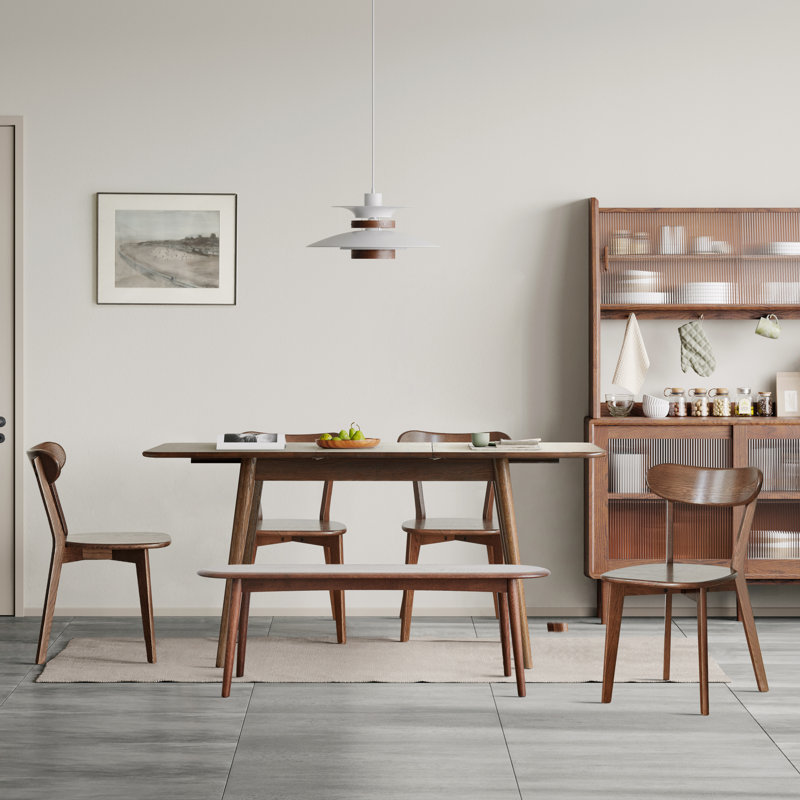 Ensemble repas 6 personnes Passendale, Noyer