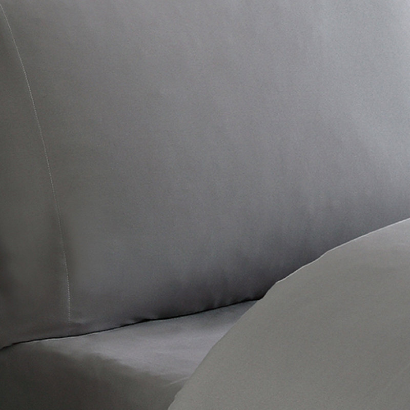 Everyday Microfiber Standard Solid Colour Sheet Set, Grey, Twin Sheet Set comes with one Pillowcases