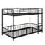 Lit superposé avec porte coulissante, cadre de lit superposé en métal avec barrière de sécurité et échelle pour enfants-2003382691-2003382689