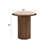Round End Table, Travertine Top & Walnut