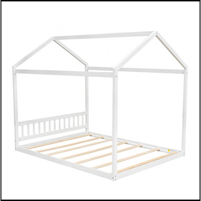 Queen Size Wooden House Bed With Headboard