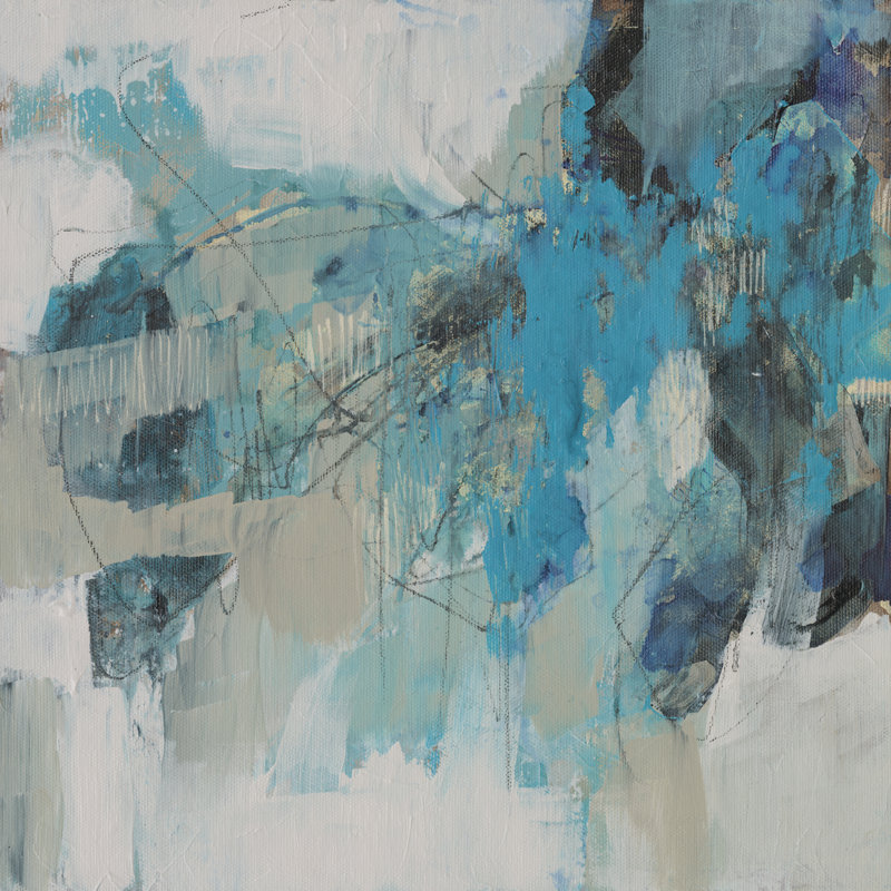 Painterly Teal I by Jennifer Goldberger - Wrapped Canvas Painting, 91cm H x 91cm W x 3.8cm D
