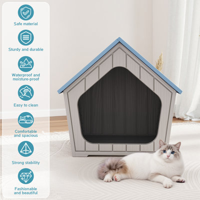 Dog House Outdoor Indoor for Small Dogs - Plastic Pet Shelter, Easy-Assemble & Weather-Resistant