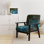 Fedna - Cubes jaunes sur fond cosmique bleu - Fauteuil rembourré d'appoint moderne