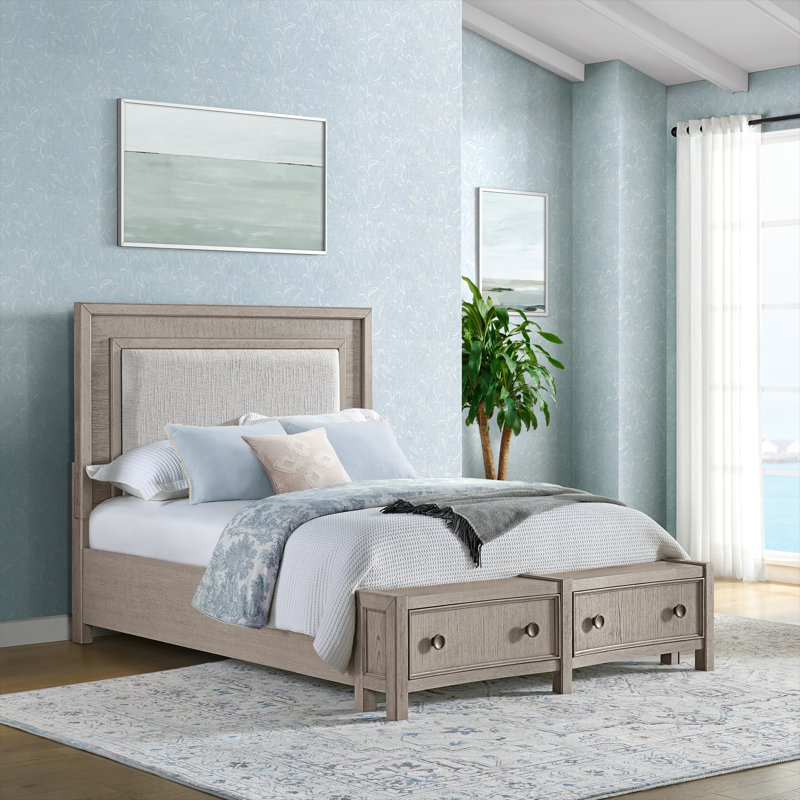 Storage Bed With Upholstered Headboard, Queen