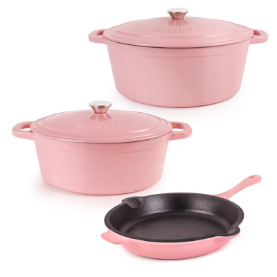 Ensemble de fonte 5 pièces BergHOFF Neo: fours hollandais couverts de 5 pte et 8 pte et poêle à frire de 10 po