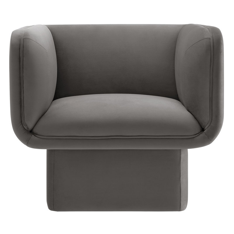 Tate Performance Velvet Accent Chair, Storm Gray Velvet