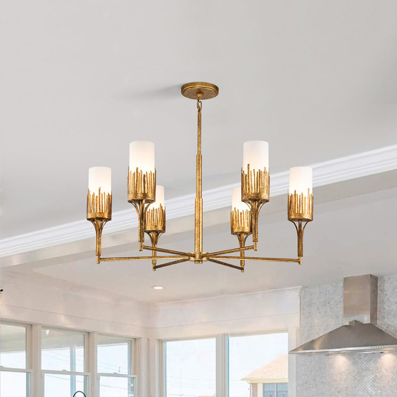 Sawgrass 6 - Light Unique Classic Chandelier, Matte Black