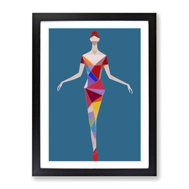 Abstract Ballerina No.1 - Single Picture Frame Print, Black, 64cm H x 46cm W x 2cm D