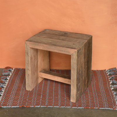 Tabouret d'appoint en bois massif Austen