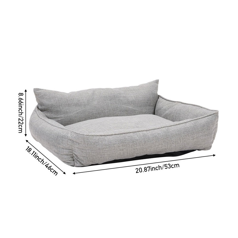 Polyester Pet Bed, 22cm H x 53cm W x 46cm D, Light Grey