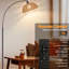 Lampe sur pied Boho Bronze avec abat-jour réglable en rotin, télécommande et gradateur