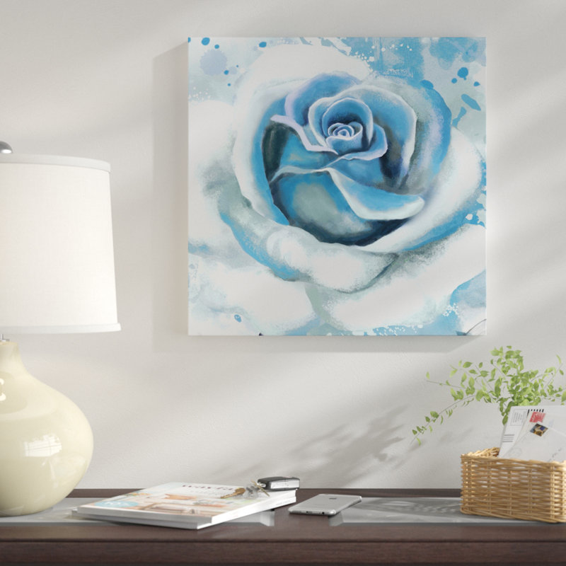 «Blue Rose», reproduction de peinture à l'huile sur toile tendue, H 24 po x l 24 po x P 1,5 po