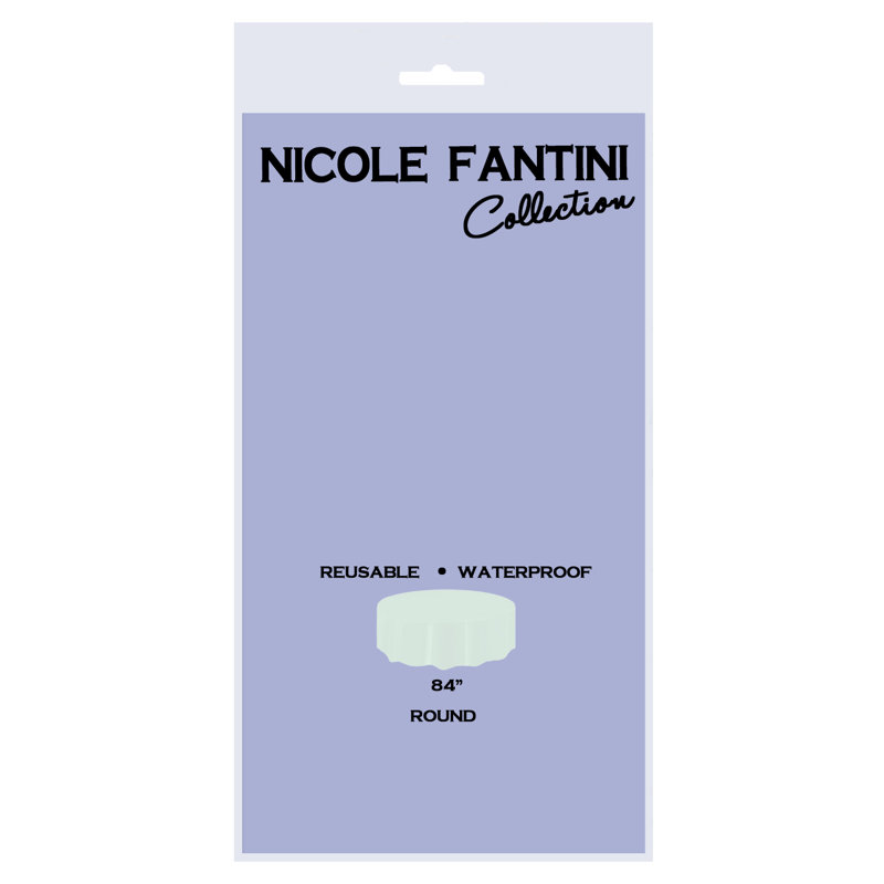 Nicole Fantini Plastic Disposable Round Tablecloth 84", Lavender, 4