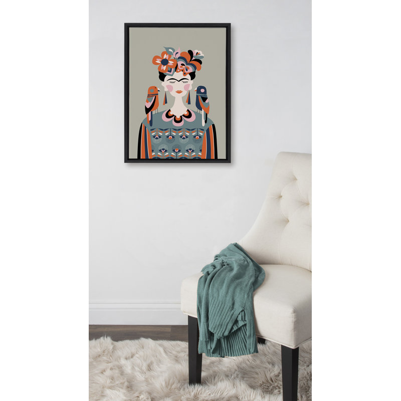 «MCM Frida Kahlo» par Rachel Lee 3 Birdies Studio, reproduction d'art sur toile encadrée, Noir