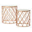 Lizeth Glass Top Pedestal Nesting Tables