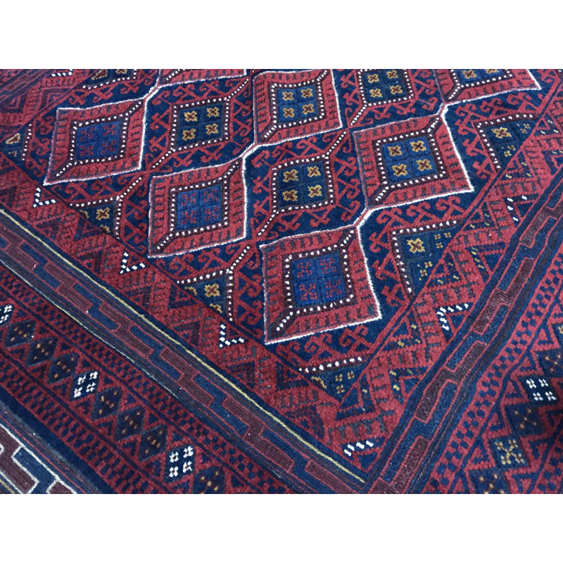 Hand-Knotted High-Quality Red and Purple Area Rug