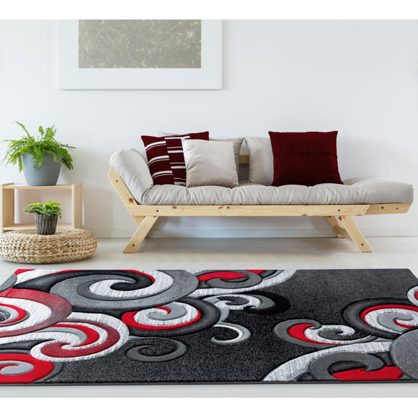 Wrought Studio Bristol Rhiannon Red Round Rug 7''10
