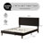 Velvet Upholstered Platform Bed Headboard and footboard with soft-padded vertical channel quilting-759721675-759721670