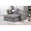Canapé-lit convertible 61,6 po en chenille moderne avec dossier ajustable, 2 coussins, porte-gobelets, ports USB pour le salon, appartement