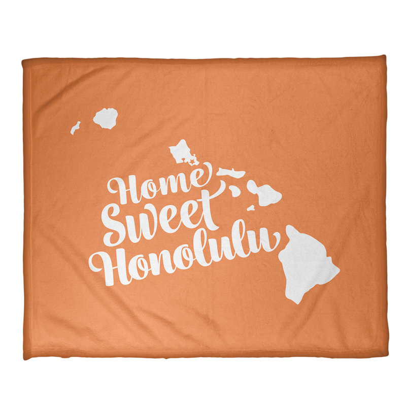 Jeté polaire honolulu hawaii, l 32,5 po x L 42,5 po, Orange