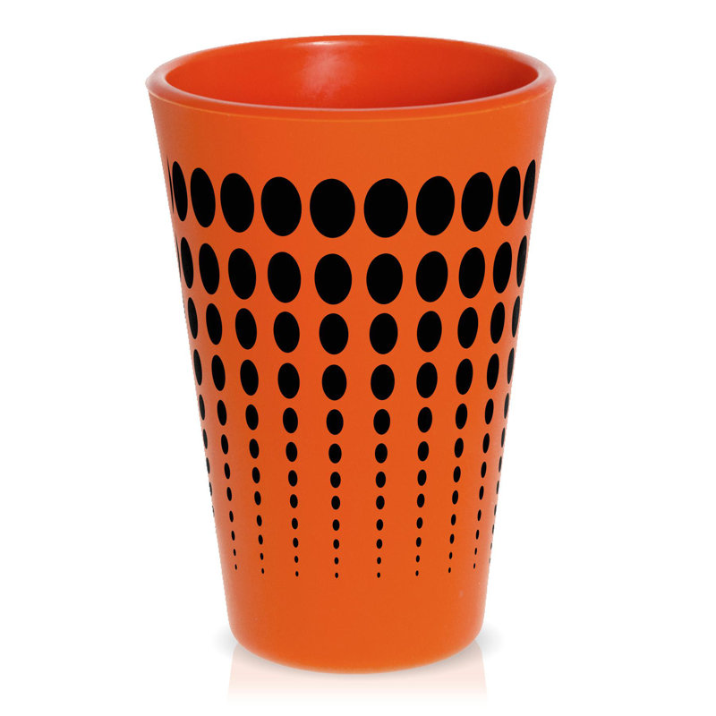Verre à boisson plastique/acrylique 16 oz. Cayden, Orange / noir
