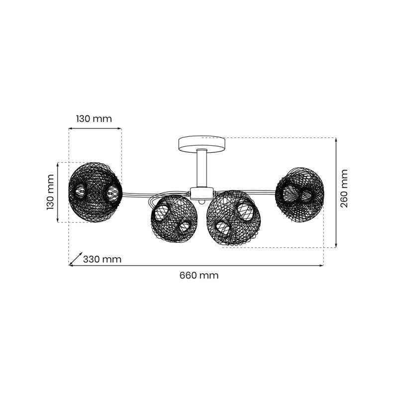 Oakland Glass Semi Flush Mount
