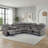 3 Piece Faux Leather Reclining Sectional with LED Lighting, Bluetooth Speaker & Charging Console-116986311