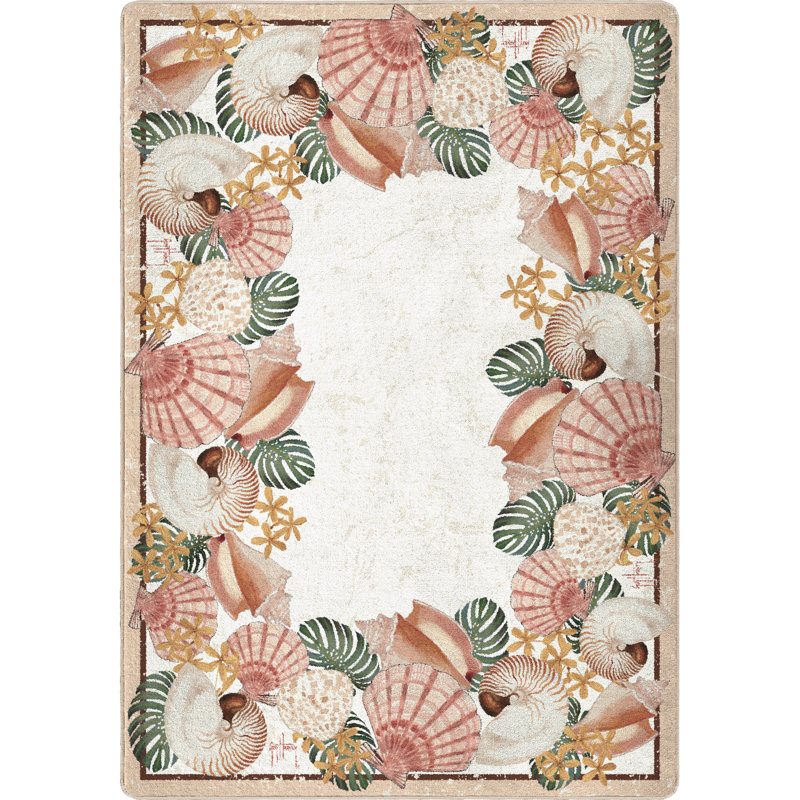 Guy Harvey Floral Shell Area Rug, Rectangle 7'8" x 10'9"