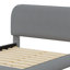 Lit plateforme tapissier de forme incurvée avec tissu épais