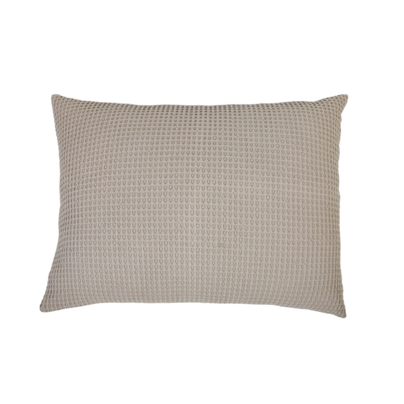 Zuma Cream/Charcoal/Natural/Mist Cotton Piece Sham, King, Natural