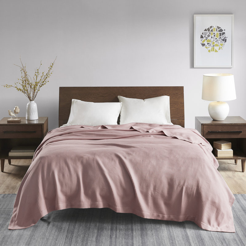 Couverture 100% coton égyptien certifié, Double / grand, Rose