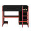 Lit mezzanine simple en bois avec bureau intégré, garde-robe, DEL et tiroir-2130834176