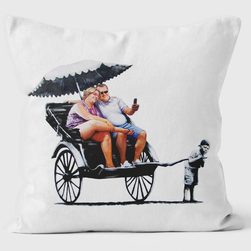 Rickshaw Banksy Inspired Graffiti Cushion