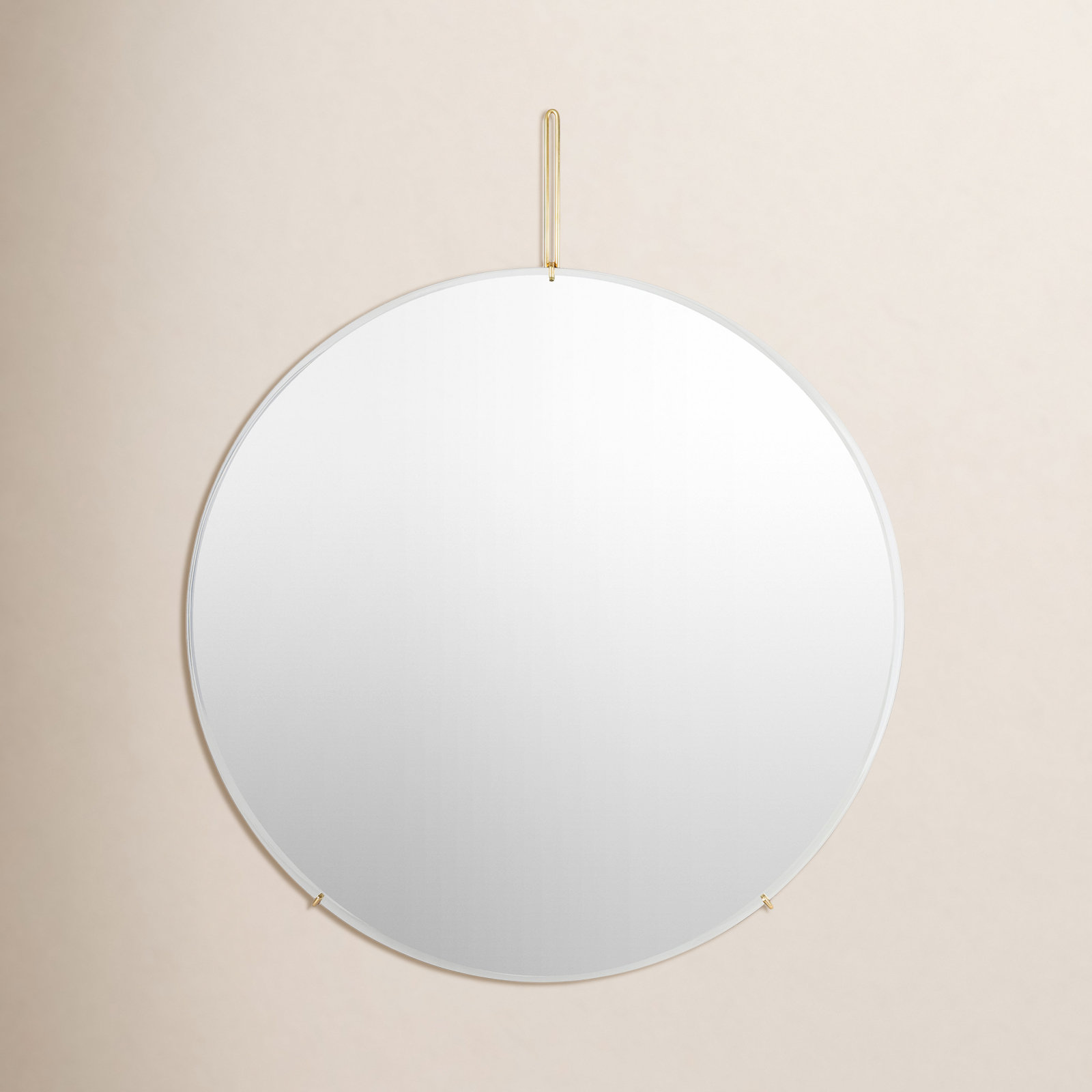 Galactic Stainless Steel Round Wall Mirror, 43.25" x 35.5"