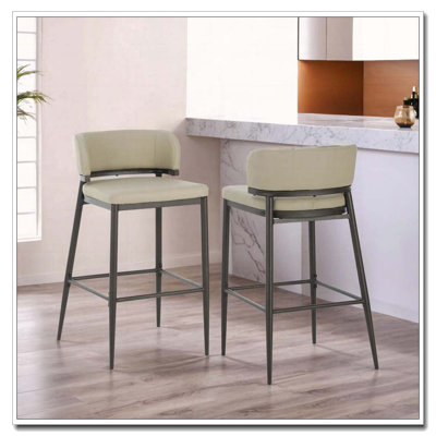 Tabouret de bar en cuir et structure en métal