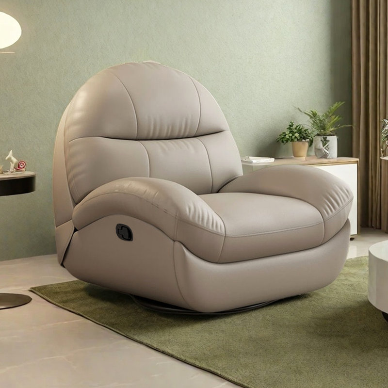 Fauteuil inclinable multifonctionnel en similicuir, Beige gris
