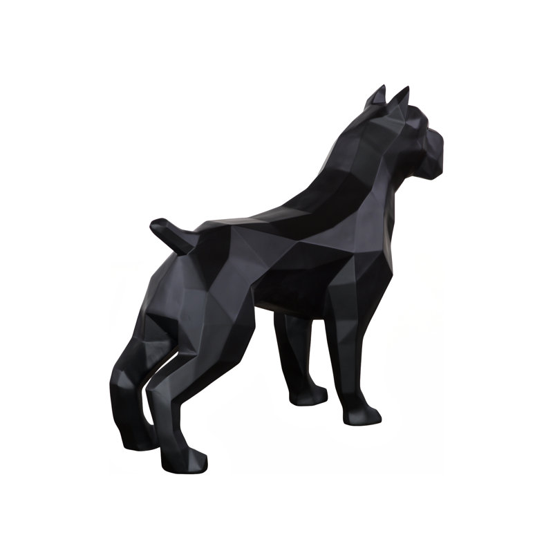Pitbull Facet Sculpture, Matte Black