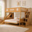 Lit superposé double XL/queen avec glissade et escalier de rangement-1041885291