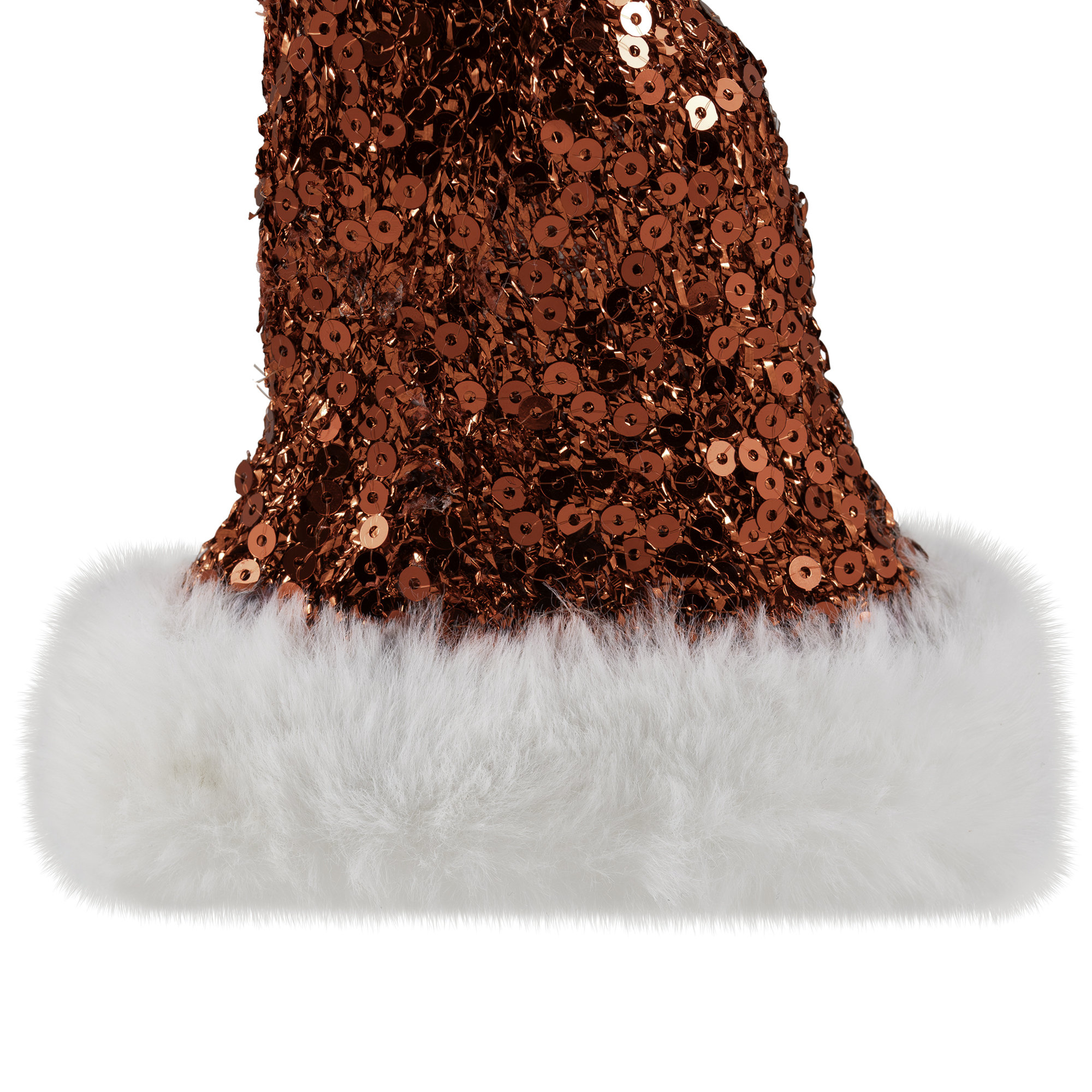 Sequined Santa Hat With Plush Trim Christmas Ornament - 8.5" - Red